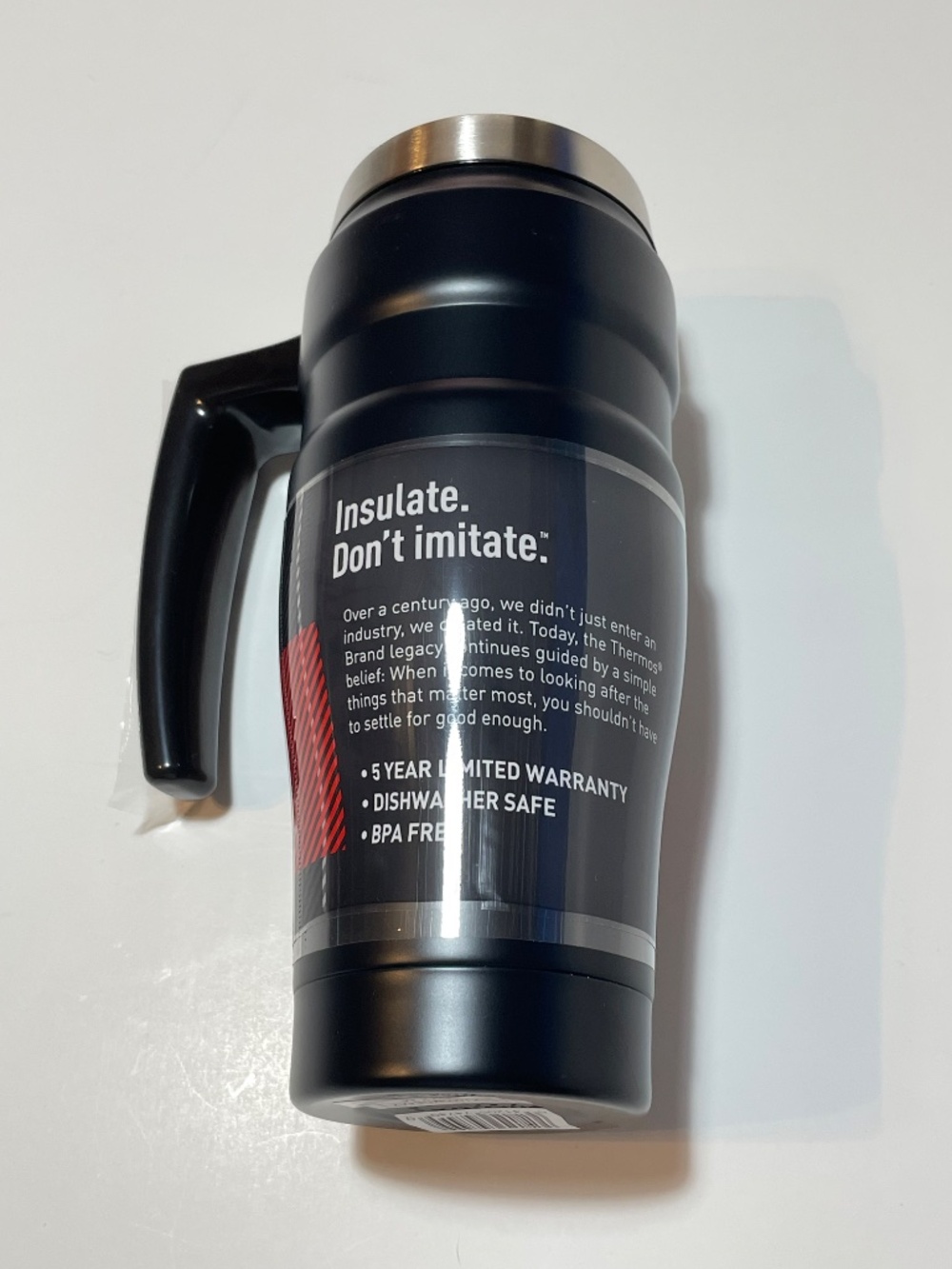 Thermos Stainless Steel Travel Mug 16 oz. Black NWT - Picture 2 of 6